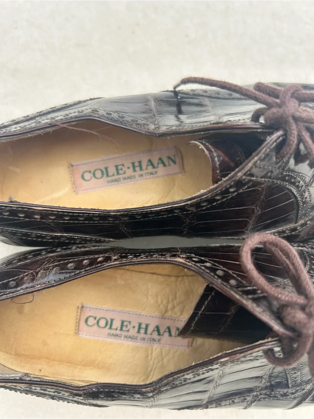 Vintage Bragano by Cole Haan Women’s Oxford Alligator Shoes Size 6.5 B